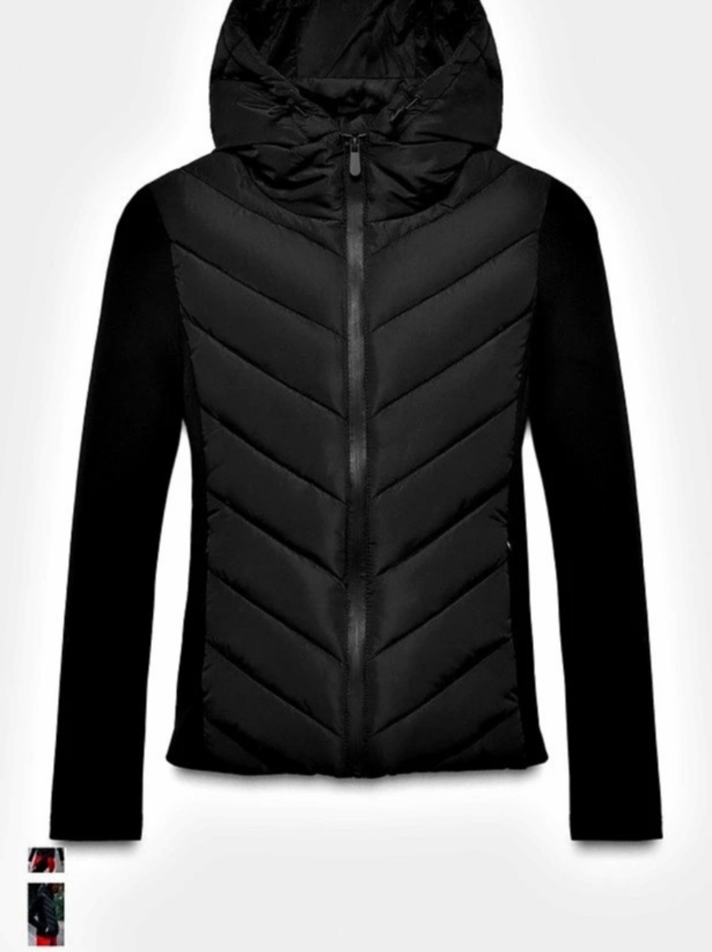 Zara Combination Hooded Puffer Jacket Black XL